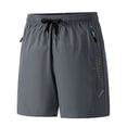 thumbnail image 4 of Hurxie Men Swim Trunks Gym Shorts with Mesh Liner Zipper Pocket Quick Dry Breathable for Workout Runing Beach Pool Gray,S, 4 of 6