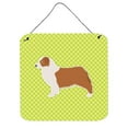 thumbnail image 1 of Australian Shepherd Dog Checkerboard Green Wall or Door Hanging Prints, 1 of 1