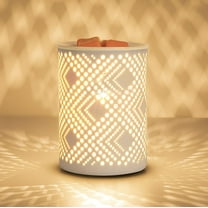 PALANCHY Wax Melt Warmer Ceramic Oil Burner Electric Candle Wax Warmer Burner Melter Fragrance Warmer for Home Office 2 Bulbs Included Gift Box Packaged (Ceramic Diamond)