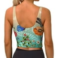 thumbnail image 3 of Lsque Colorful Plants And Insects Printed Women'S Sports Bra, Compression, Moisture Wicking, High-Impact Sports Bra For Women,Supportive sports bra-Small, 3 of 9
