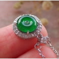 thumbnail image 3 of Icy Green Silver 925 Certified BURMA 100% Natural A JADE Jadeite pendant Circle Necklace 673881 TN, 3 of 9