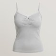 thumbnail image 5 of hoksml Women's Lace Trim Camisole Top with Built-in Bra, Adjustable Cross Back Straps, Stretch Soft Fabric Invisible Layering Tank Top for Daily Casual Wear, 5 of 6