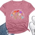 thumbnail image 2 of Womens Tops Print Fashion Fit Colored Short Sleeved Womens Spring Clothes,Pink,M, 2 of 3