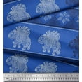 thumbnail image 2 of Soimoi Tissu Poly Georgette Imprimé Floral & Éléphant au Mètre 52 Pouces de Large, 2 of 3