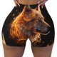thumbnail image 2 of Fotbe Gold Flame Pattern Wolf Shorts Sin Costuras – Shorts Deportivos de Cintura Alta para Mujer, Elásticos para Gimnasio, Yoga, Running o Ciclismo-Large, 2 of 8