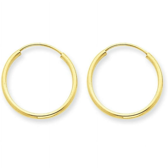 Primal Gold 14 Karat Yellow Gold 1.5mm Round Endless Hoop Earrings