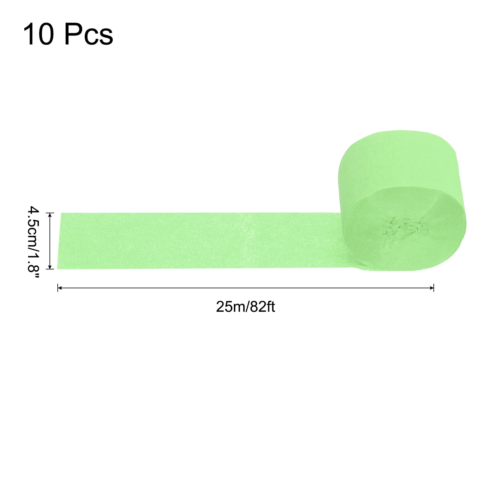 Unique Bargains 10Pcs Crepe Paper Streamers for Party Light Green 1.8in x 82ft