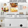 thumbnail image 2 of KFFKFF 24QT Commercial Food Warmer, 2-Pan Electric Steam Table, 1200W Professional Countertop Stainless Steel Buffet Bain Marie with 86-185°F Temp Control, 2 of 9