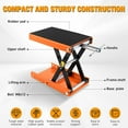 thumbnail image 4 of Nilight Motorcycle Lift Jack 1100 LBS Scissor Jacks Stand Lift with Wide Deck Safety Pin Handle 3.4"-14.2" Height Adjustable Hoist Stand Garage Repair Lifter for Motorcycles ATV Dirt Bike, Orange, 4 of 9