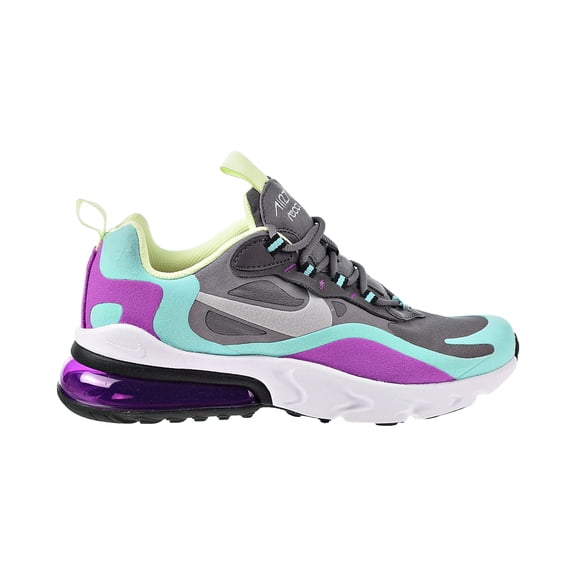 Nike Air Max 270 React Big Kid's Shoes Gunsmoke-Aurora-Hyper Violet bq0103-007