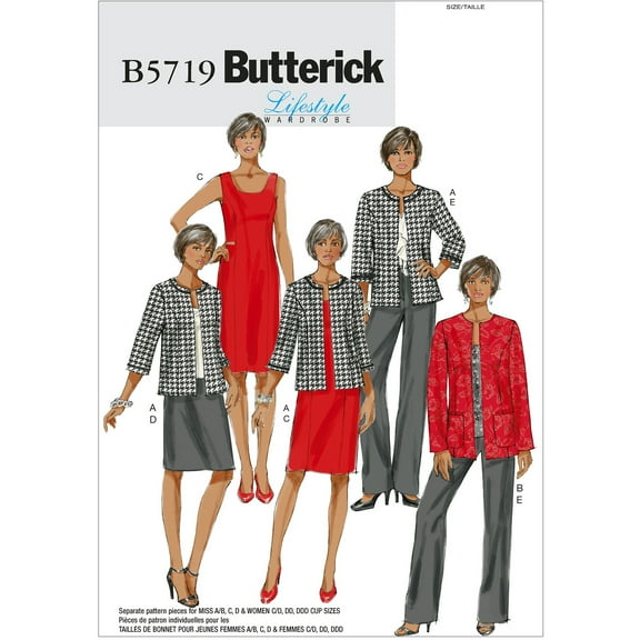Butterick Ladies Easy Sewing Pattern 5719 - Work Wear Suit