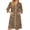 Coffee, variant on Women Zipper Robe Leopard Printed Bathrobe Short House Coat with Pockets