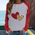 thumbnail image 2 of Awdenio Fashion Sweatshirt For Women Valentine's Day Print Casual Long-sleeved Patchwork Round Neck Pullover Top Shirt, 2 of 6