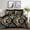 Gold, variant on Dinjoy Queen Size Quilt Set 7 PCS Black Gold Comforter Set Bohemian Damask Bedding Set 90"x90"