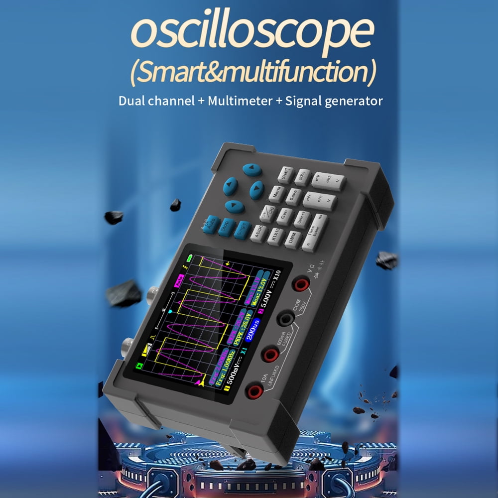 Nishore Oscilloscope,Rate Dual Channel Dual Channel Oscillometer Display Oscope Meter Oscope Meter Handheld Oscillometer With Save Handheld 120mhz 250msa/s 3.2inch Ips Display 2 Channel 3.2inch Dsfen