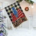 thumbnail image 5 of Welcome Christmas Pine Tree House Flag Double Sided, Xmas Buffalo Plaid Check Decorative Garden Yard Outdoor Large Decor, Winter Holiday Farmhouse Burlap Home Outside Decoration 28 x 40, 5 of 6