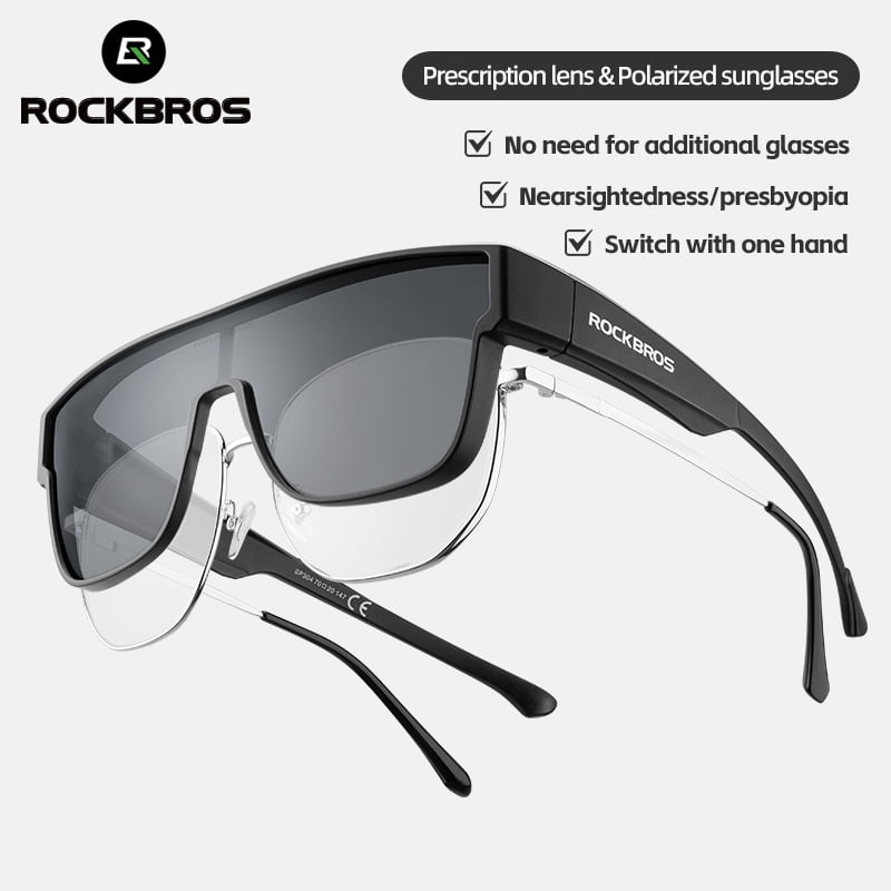 ROCKBROS Polarized Fit Over Glasses Sunglasses for Men Women,Wrap Around Sunglasses 100% UV400 Protection for Driving