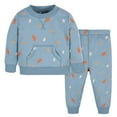 thumbnail image 1 of Gerber - 2pc Sweatshirt+Pants - Leaves -Blue - 0-3M, 1 of 2