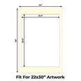 thumbnail image 2 of Off White Picture Frame Mat for 24x36 Frames - Fits 22x30 Photos - 1 Mat, 2 of 7