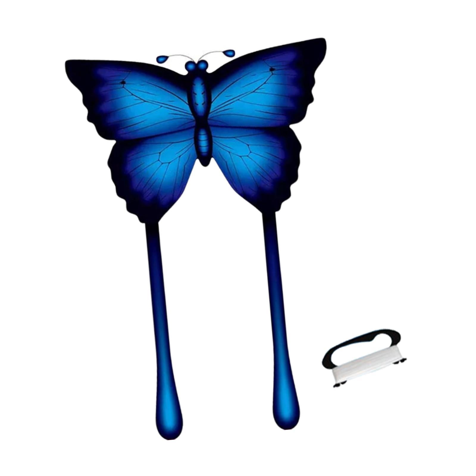 QccHieUs Butterfly Kite 100M Line Handle Included Portable Kids Kite Easy to Fly for Yard Blue