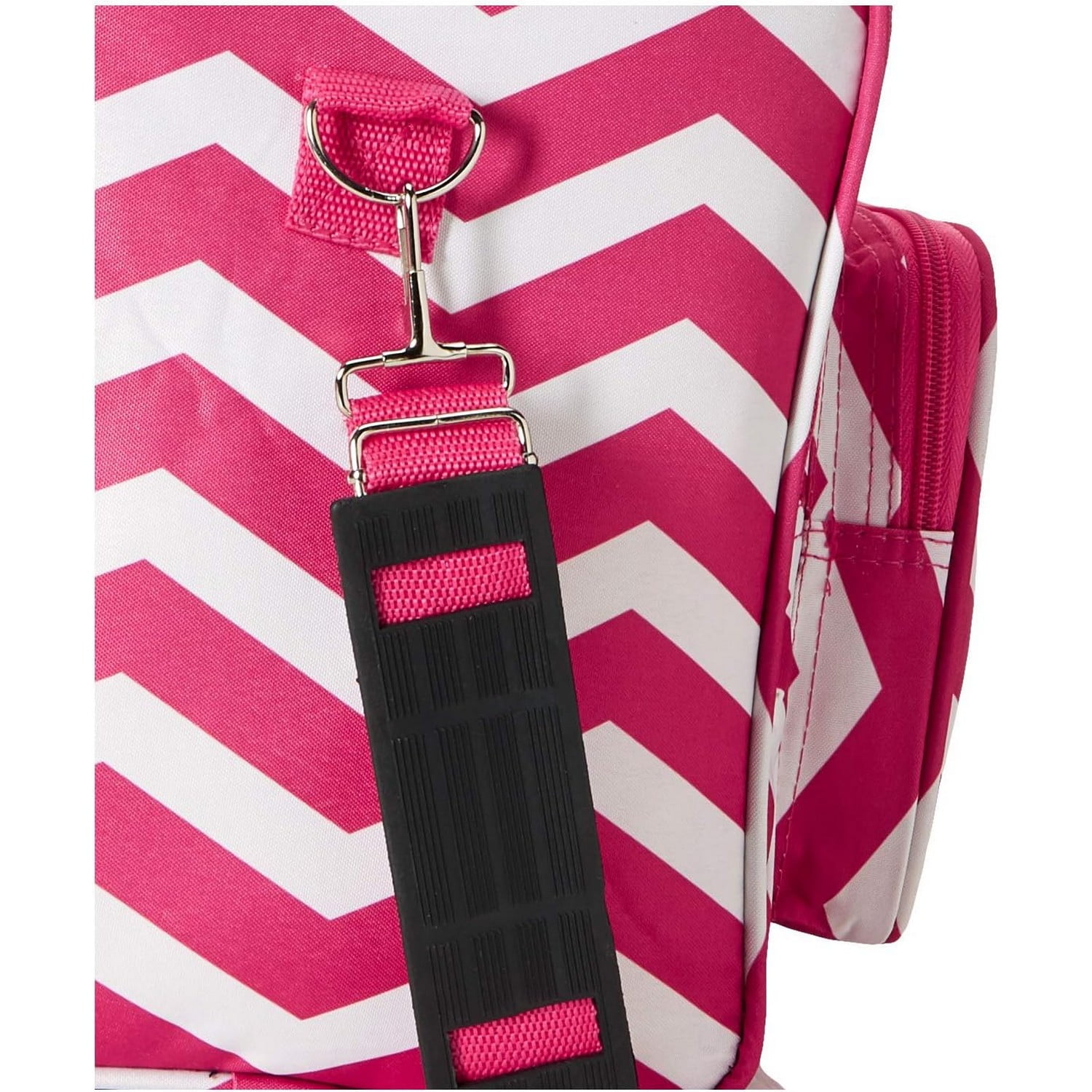CalBags Chevron 16-inch Shoulder Carry-on Duffel Bag - Fuchsia White Chevron
