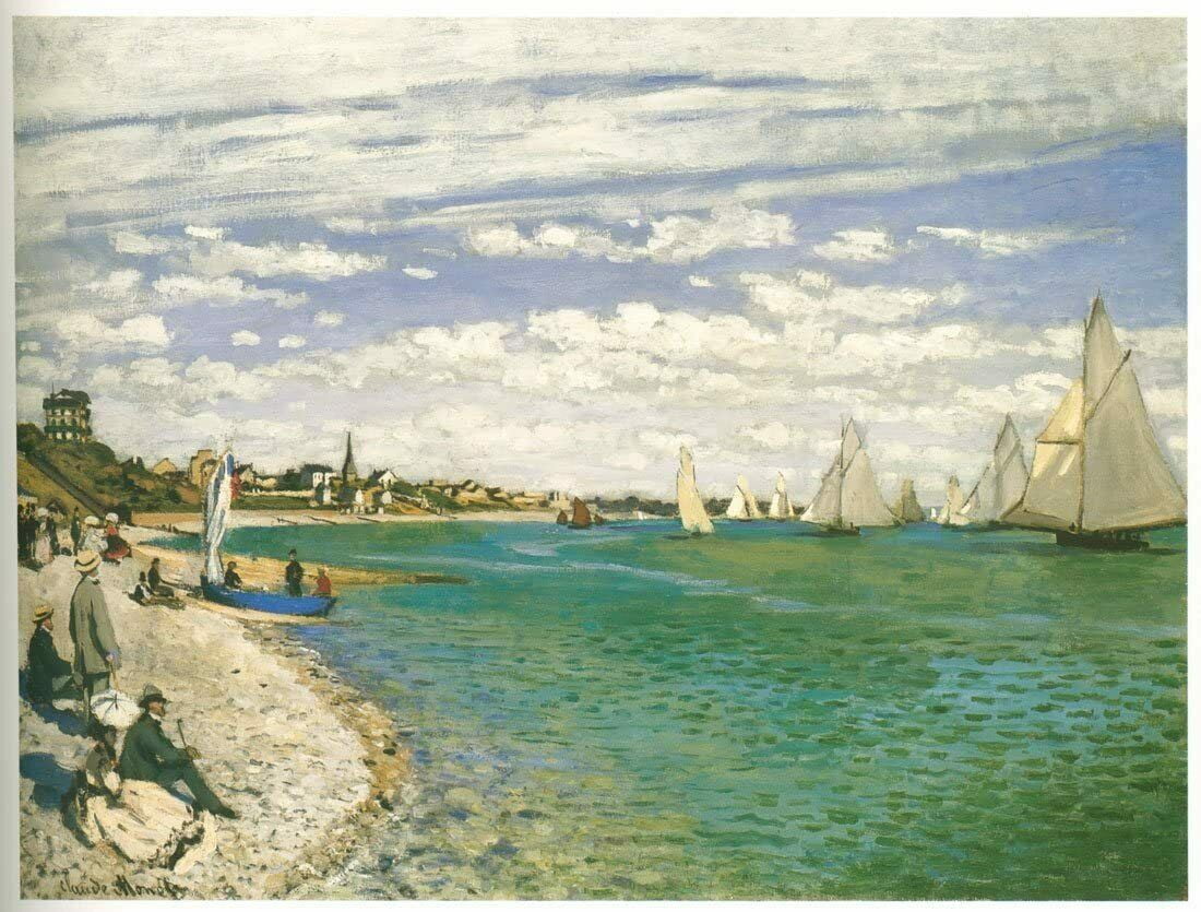 Regatta At Sainte Adresse-Monet - CANVAS OR FINE PRINT WALL ART