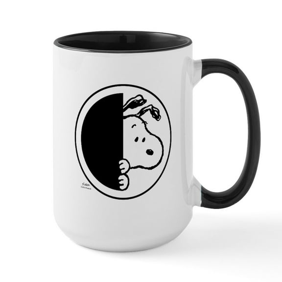 CafePress - Sneaky Snoopy Large Mug - 15 oz Ceramic Large White Novelty Mug