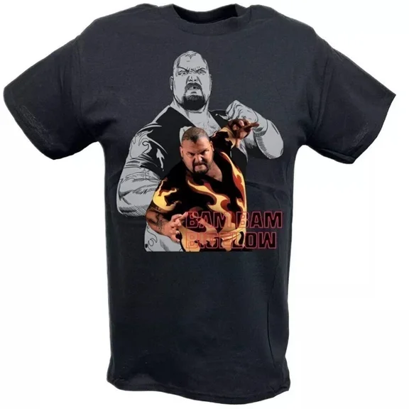 WWE Bam Bam Bigelow Black T-Shirt Ready To Fight