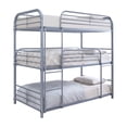 thumbnail image 2 of Furniture of America Jasper Metal Triple Bunk Bed, Twin/Twin/Twin, Silver, 2 of 9