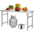 thumbnail image 1 of Stainless Steel Folding Table (60x24 in) - Commercial Work Table for Home, Kitchen, Restaurant, Garage, Camping, Outdoor, 520 LBS Load, Foldable Stainless Steel Workstation, Single Tier No Undershelf, 1 of 7
