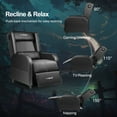 thumbnail image 2 of GTRACING Recliner Chair Gaming PU Leather Single Living Room SofaBluetooth with Speakers Footrest, Black, 2 of 7
