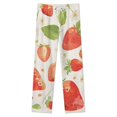 thumbnail image 4 of Strawberry Fruit Watercolor Winter Female Pants Flannel High Waist Women Pants Lady Warm Straight Leg Plush Trousers, 4 of 7