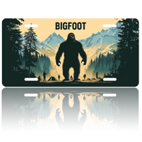 1 Pcs 2D Flat License Plate Covers & Frames, Bigfoot For Decorative Front, Waterproof For Decoration Aluminum License Plate Covers & Frames Cover For Men Women, 12" X 6"