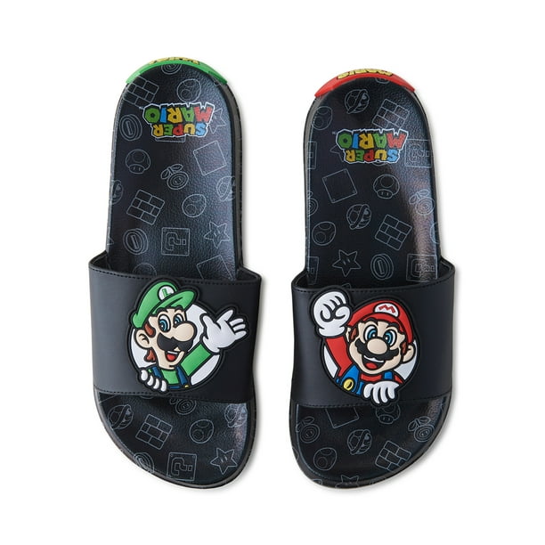 Super Mario Men's Mario and Luigi Slide Sandals