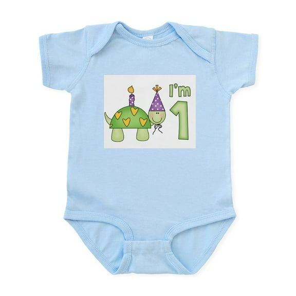 CafePress - Little Turtle First Birthday Infant Bodysuit - Baby Light Bodysuit, Size Newborn - 24 Months