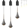 thumbnail image 1 of FSLiving Luminaire sur Rail de Type H avec Projecteur sur Rail à Levage Rétractable COB LED 7 W, Moderne, Noir Perle, Suspensions Linéaires, Éclairage d'Accent Réglable, Downlight 3000K pour Salles à Manger, Plafond Incliné - 3 Lumières, 1 of 9
