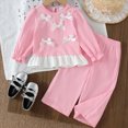 thumbnail image 2 of yboeqw Toddler Baby Girl 2 Piece Set 18M-5T Ruffle Long Sleeve Cute Print Shirt and Pant Girls Casual Outfit Set,Size 12-18 Months, 2 of 7