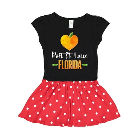 

Inktastic Port St Lucie Florida Orange in Heart Gift Toddler Girl Dress