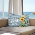 thumbnail image 2 of Sweet Home Outdoor Pillow Covers Pack of 2 Sunflower Vintage Rustic Lake Blue Stripe Wood Board Waterproof Throw Pillow Covers Decorative Cushion Cases for Patio Garden Tent Balcony Couch 20x12 inch, 2 of 8