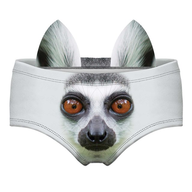 Bragas transpirables con estampado de orejas de animales divertidos bonitos a la moda para mujer, bragas sexis de cintura baja Fridja nalpqowj44810