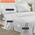thumbnail image 3 of CCNY 600 TC Egyptian Cotton Bed Sheets, Luxurious Soft for Hotel Quality 4Pc Sheet Set - 1 Fitted Sheet, 1 Flat Sheet & 2 Pillowcases 18 Inch Deep Pocket (Twin-Light grey Solid), 3 of 8