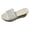 White, variant on Crochet Woven Leather Platform Wedge Slides Dress Sandals for Woman 2026 Beach Boho Stylish Casual Chunky Heeled Slip on Summer Shoes Silver Size 9.5