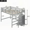 thumbnail image 2 of Gray Full Size Loft Bed with Built-in Storage & Staircase, Maximize Room Space!, 2 of 17