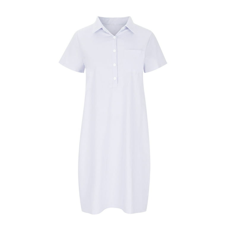 White shirt dress with cheap pockets