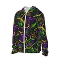 thumbnail image 2 of Rocae Neon Mardi Gras Print Breathable Sun Protection Hoodie Quick-Dry Lightweight Long Sleeve Hoodie Unisex Running Sports Shirt Small, 2 of 9
