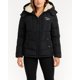 thumbnail image 2 of Chaqueta acolchada Reebok para mujer, talla M, negra, con capucha de pelo sintético, 2 of 7