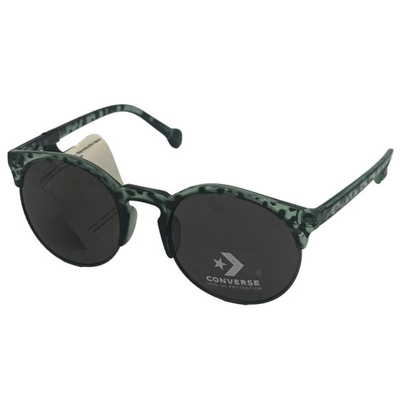 Converse Men Sunglass Round Aqua Tortoise Fashion Plastic, Smoke Lens H067