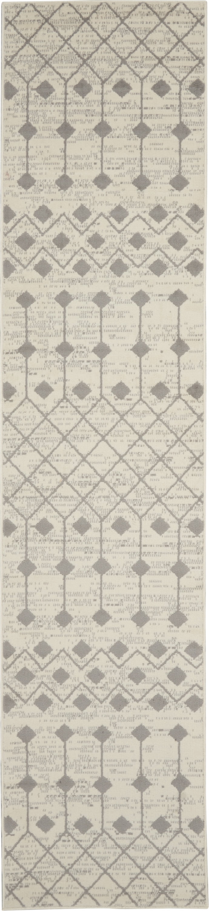 Nourison Grafix Moroccan Ivory/Grey 2'3" x 7'6" Area Rug, (2x8)