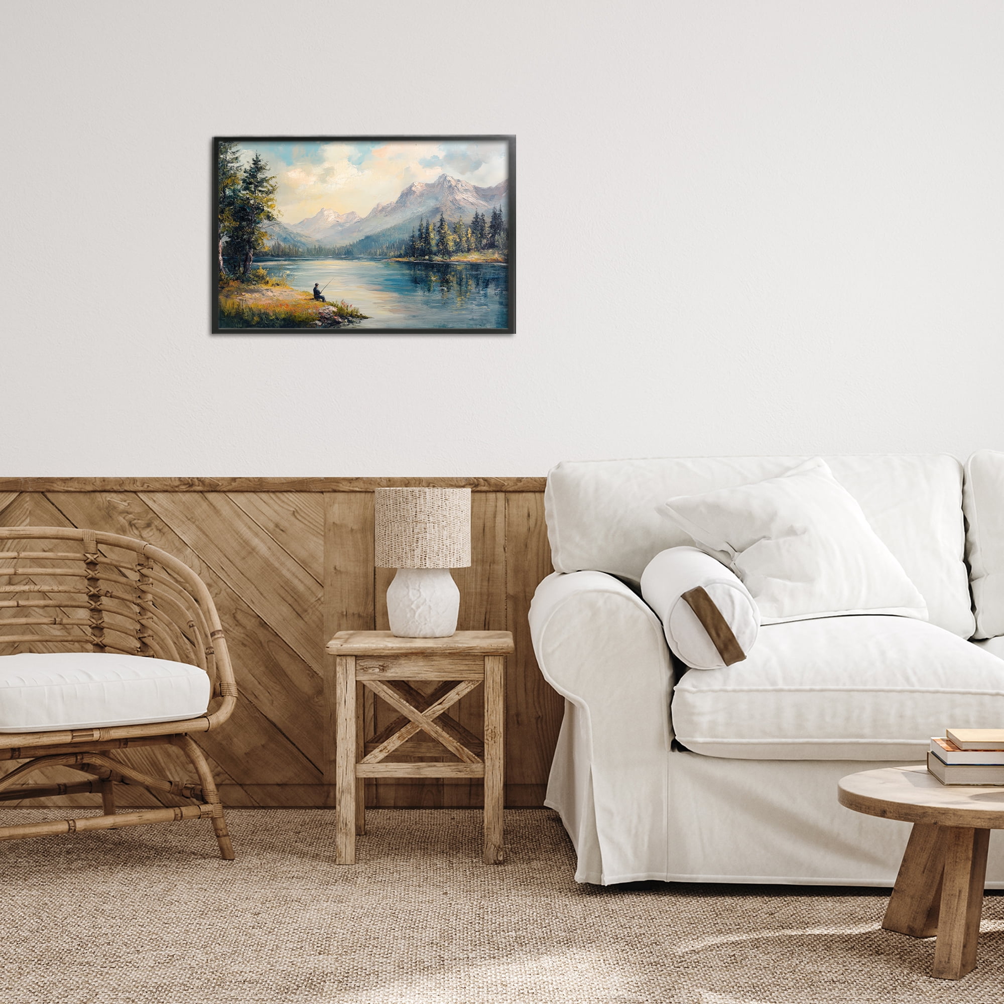 Stupell Industries Secret Fishing Spot Black Framed Giclee Art, design by Petal Prints Design