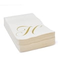 thumbnail image 2 of Gift Boutique Monogram Guest Napkins Letter H Gold Foil 100 Count 2-Ply Disposable Paper Dinner Napkins 15 x 12.75 Inches White, 2 of 6